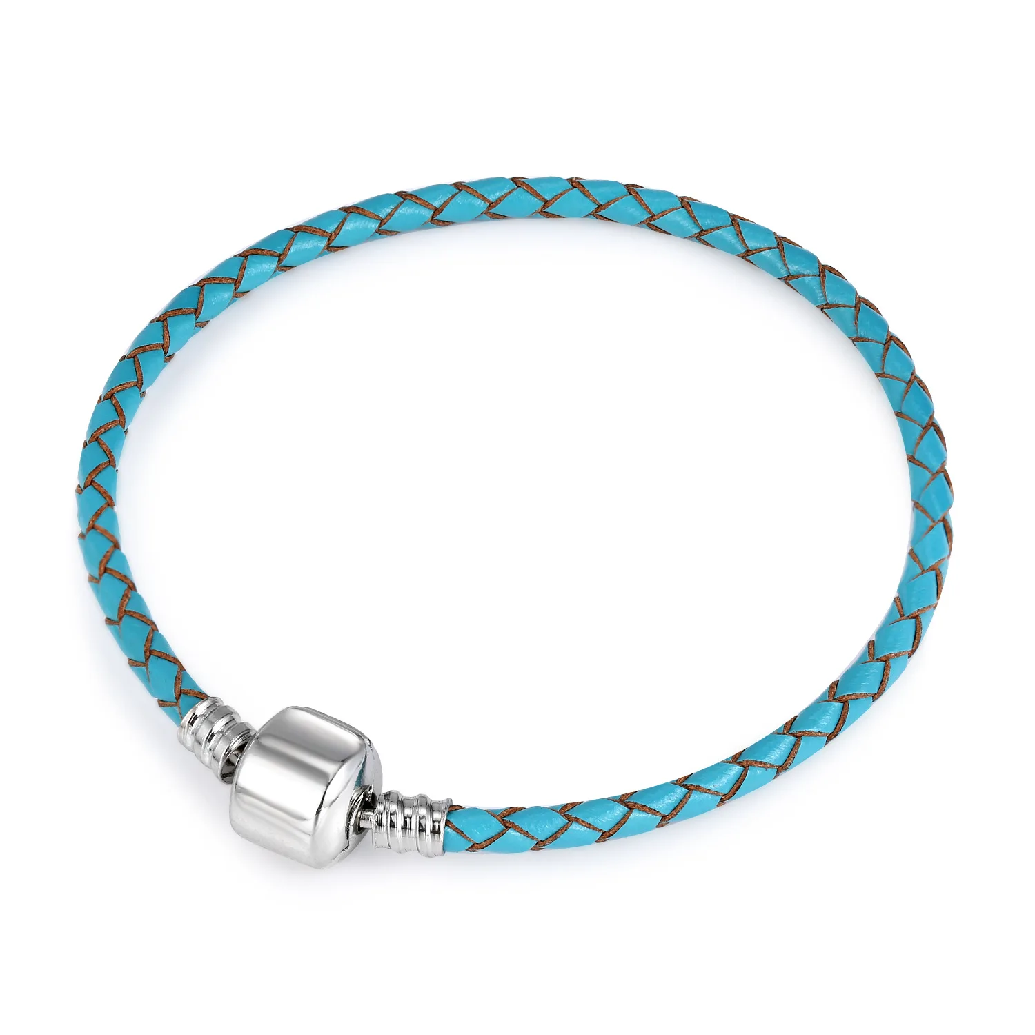 Woven Double Leather Blue Mix Bracelet
