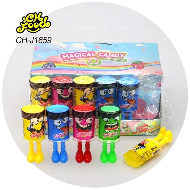 Wholesale and Custom Magical Hair Fruit Jelly Jam Liquid Candy China Candy Supplier OEM Sweet Snack Food Funny Candy Toy for Kid