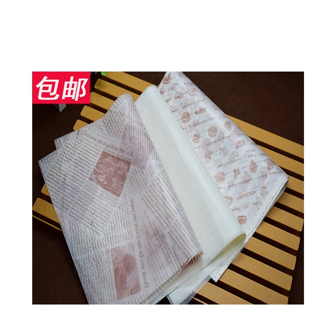 Factory wholesale food packaging paper fast food wrapping paper wax paper for hamburger fried chicken