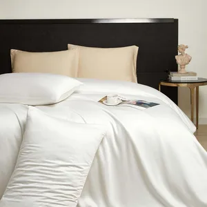 Organic Woven 100% Bamboo Solid Pattern Customizable Simple Quality 300tc All-Season 4-Piece Fitted Bed Sheet Set Duvet Cover