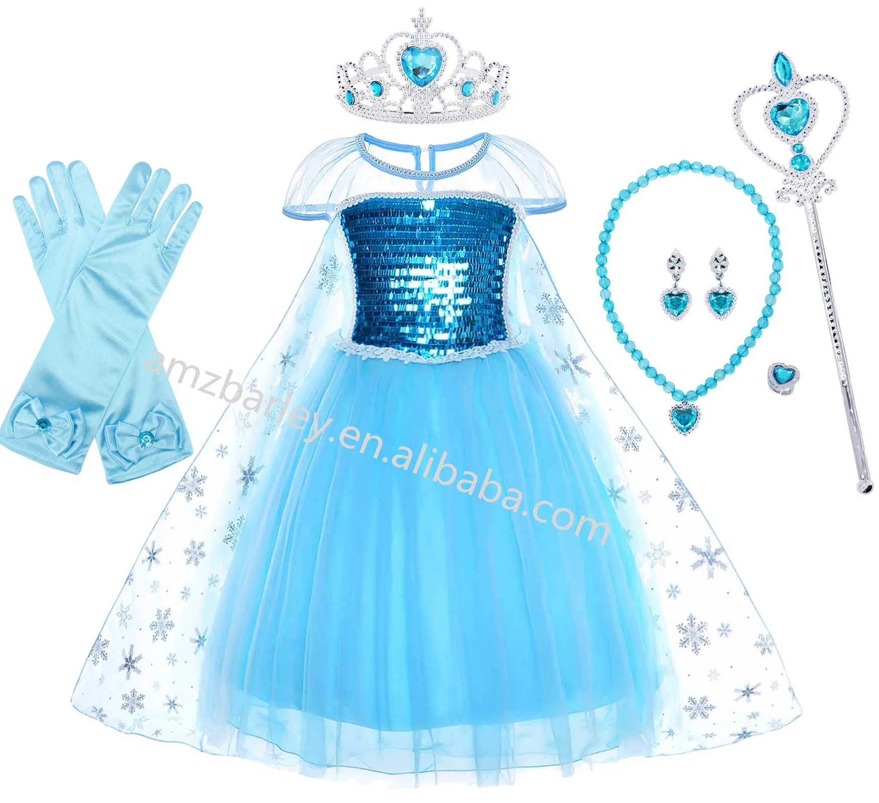 TV & Movie Costumes Blue and Pink Color Snow Princess Elsa Dress With Long Cloak Halloween Carnival Birthday Sequin Girl Dresses TV & Movie Costumes Blue and Pink Color Snow Princess Elsa Dress With Long Cloak Halloween Carnival Birthday Sequin Girl Dresses