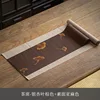 Ceremonia del Té - Lino Liso Marrón Hoja de Ginkgo