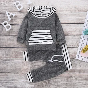 Baby Boutique Cotton 2-Piece Casual Set Oversize Long Sleeved Hooded Romper with Printed Pattern Clothes for Kids