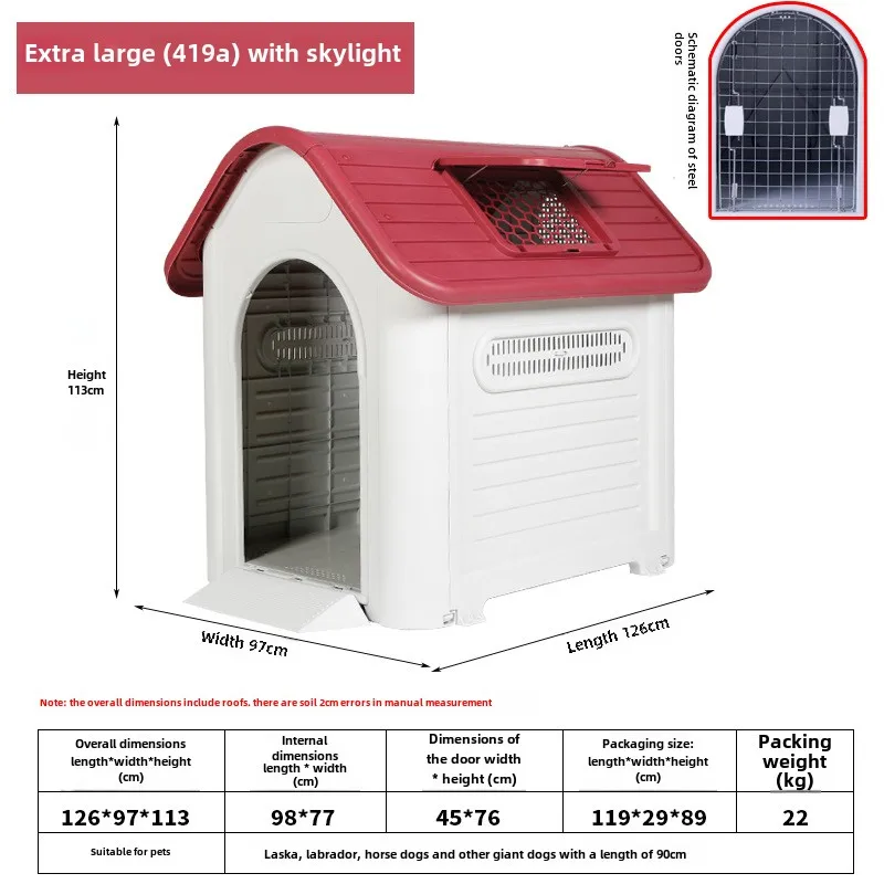 Modern Solid Collapsible Outdoor Durable Luxury Dog House with Sunroof Waterproof PP Material Tree Hole Shape All Seasons
