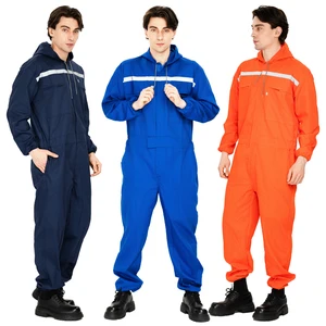 Wholesale Custom Men Long Sleeve Coveralls Safety Workwear Jumpsuits Mechanics Welding Overalls with Multi Pockets