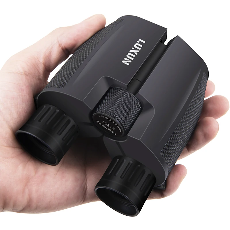 LUXUN High Resolution 10x25 Compact Binoculars with Low Light Long Range Binoculars