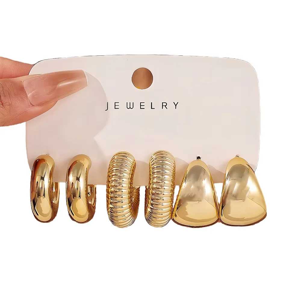 2025 Gold-plated C-shaped Drip Ring Earrings Are the Main Material Gift for Women's Geometric Trend Party Jewelry