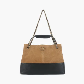 2025 New Style fo Vintage Hobo Suede Brown Tote Bag for Women Large Capacity Open Women's Underarm Chain bag
