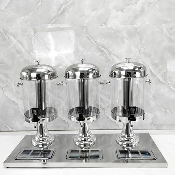 Best Quality Stainless Steel Insulated Fruit Juice Dispenser 3 Tanks Plastic Juice Dispenser Home Party Direct Factory Supplier