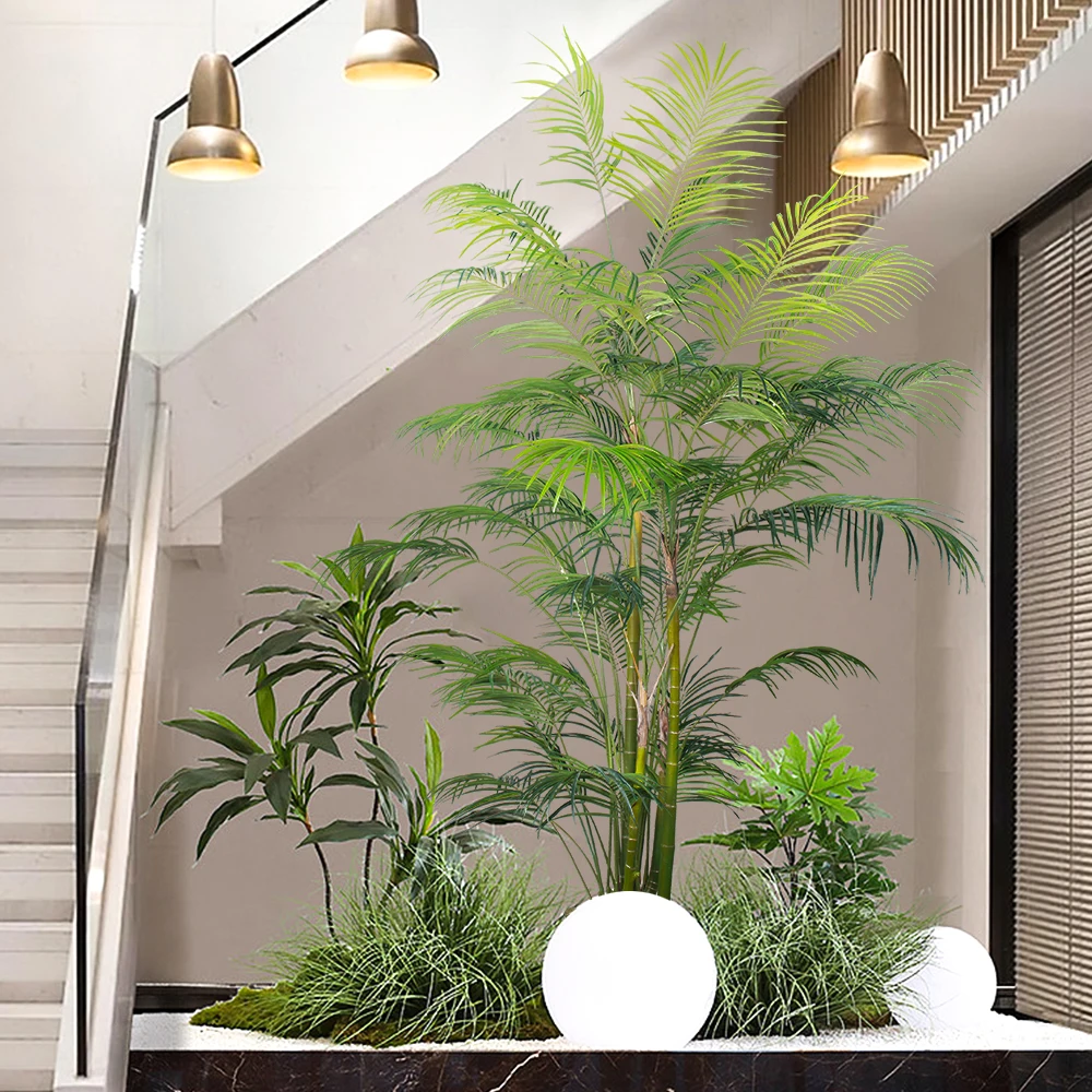 Artificial Plant Manufacturer Custom Green Bonsai Areca Palm Plastic
