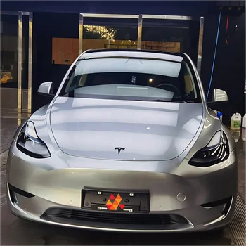 Hot Sell NPUDUN Car Body Decoration Custom Stickers PET Backing Glossy Liquid Metal Grey Vehicle Wrapping Film