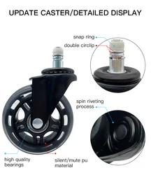 3 Inch PU Transparent Caster Wheel Wheel With Dust Cup 3 Inch Dust Cup Transparent Wheel Caster Casters NO 5