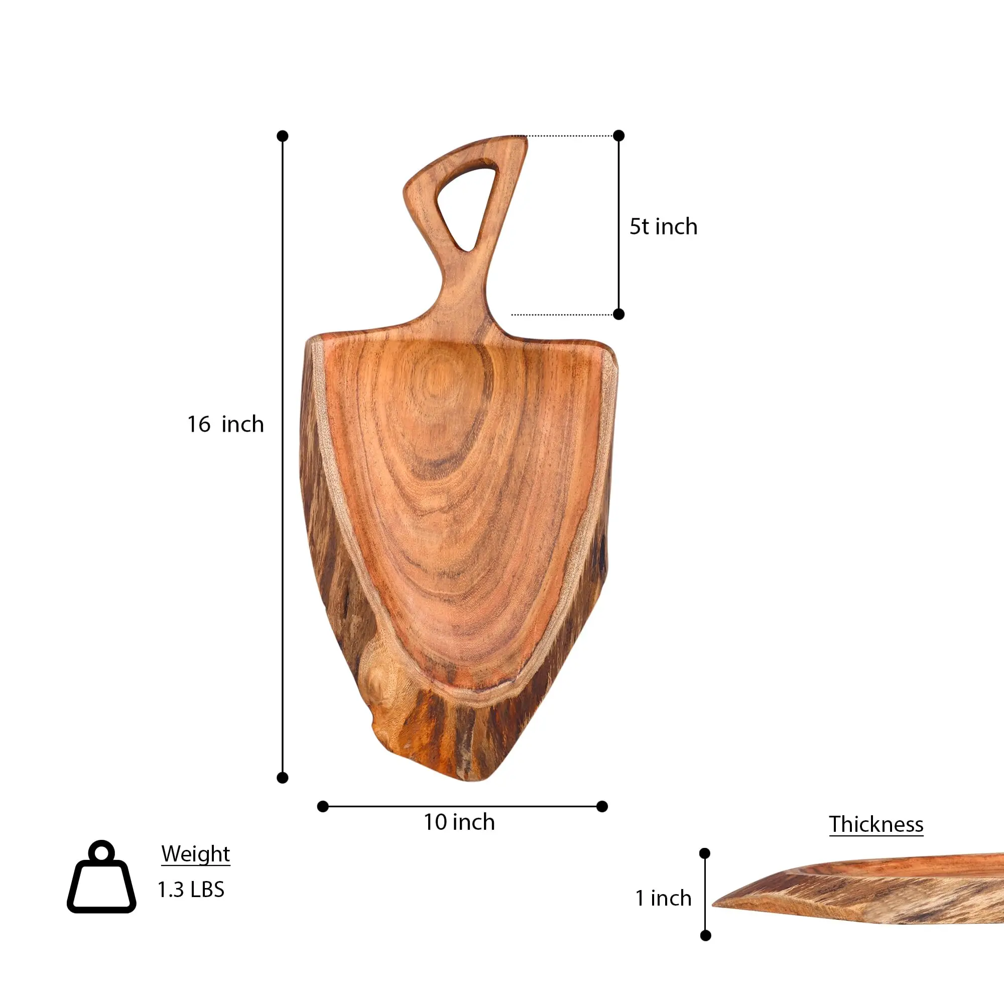 product charcuterie board with handle acacia wood live edge rustic wooden serving tray for cheese snacks farmhouse kitchen decor-6