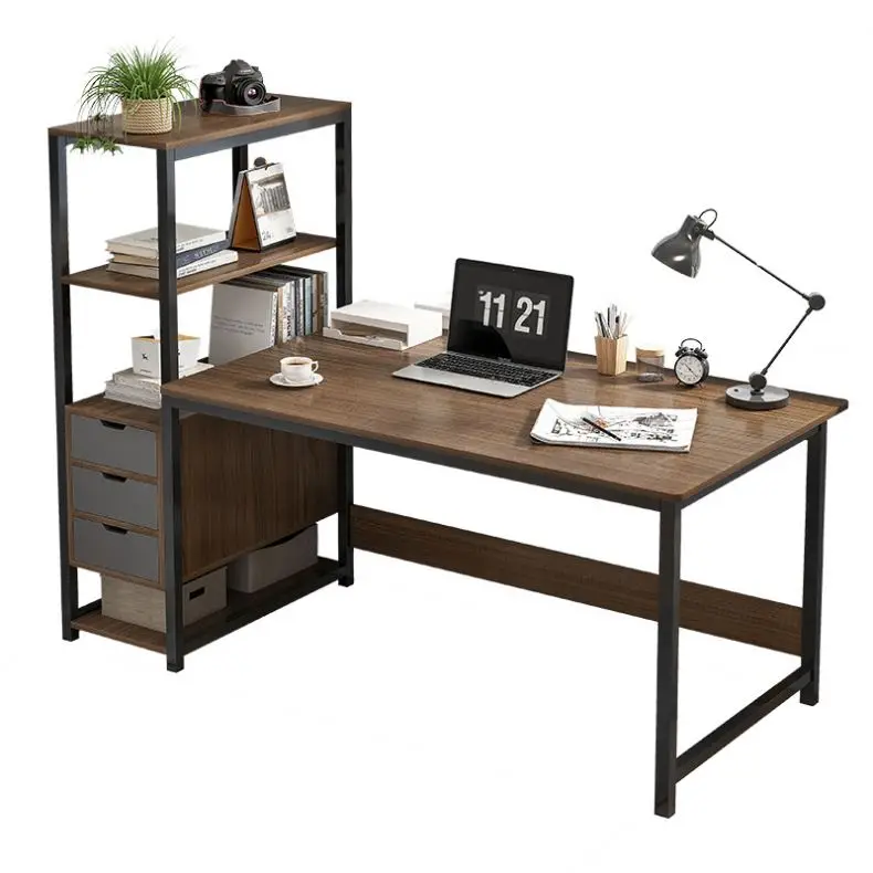 Light Luxury Desktop Computer Desk Rock Slab Desk Italian Simple Iron Frame Computer Desk in Home Study