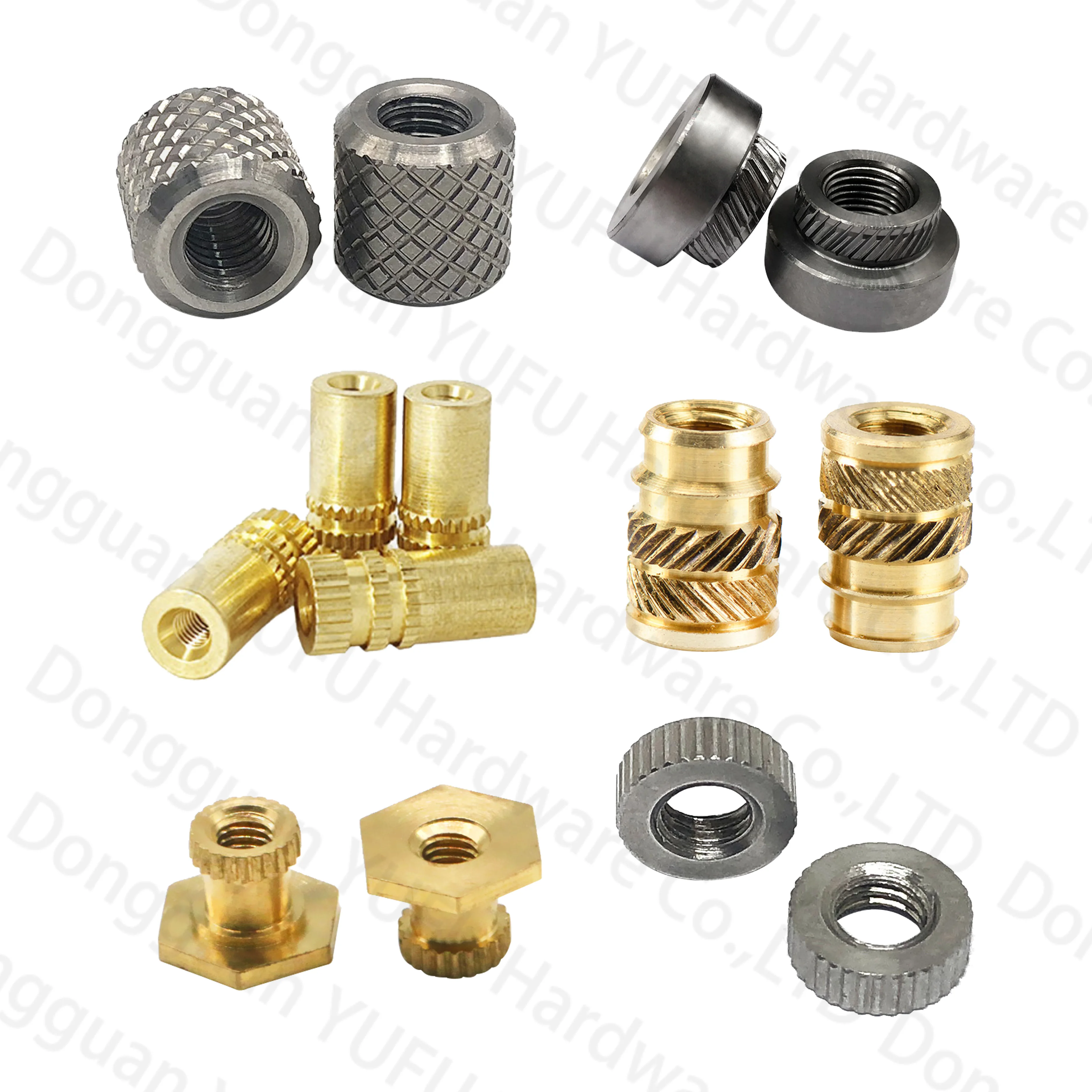 Direct Factory Price M3 M4 M5 M6 M8 M2 Aluminium Revert Nyloc Plastic Copper Brass Hex Round Thread Knurl Screw Insert Nut