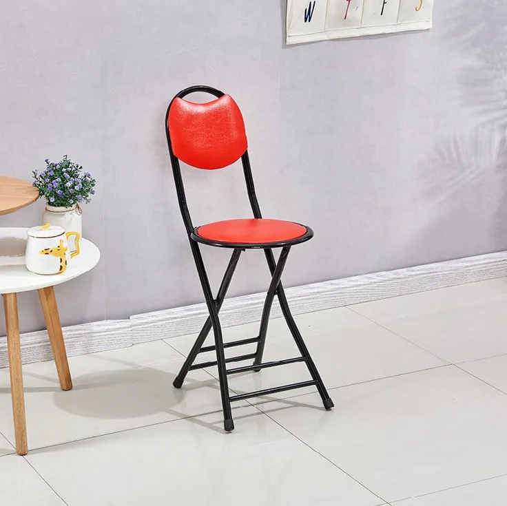 Outdoor Using Red Metal Folding Small Chairs