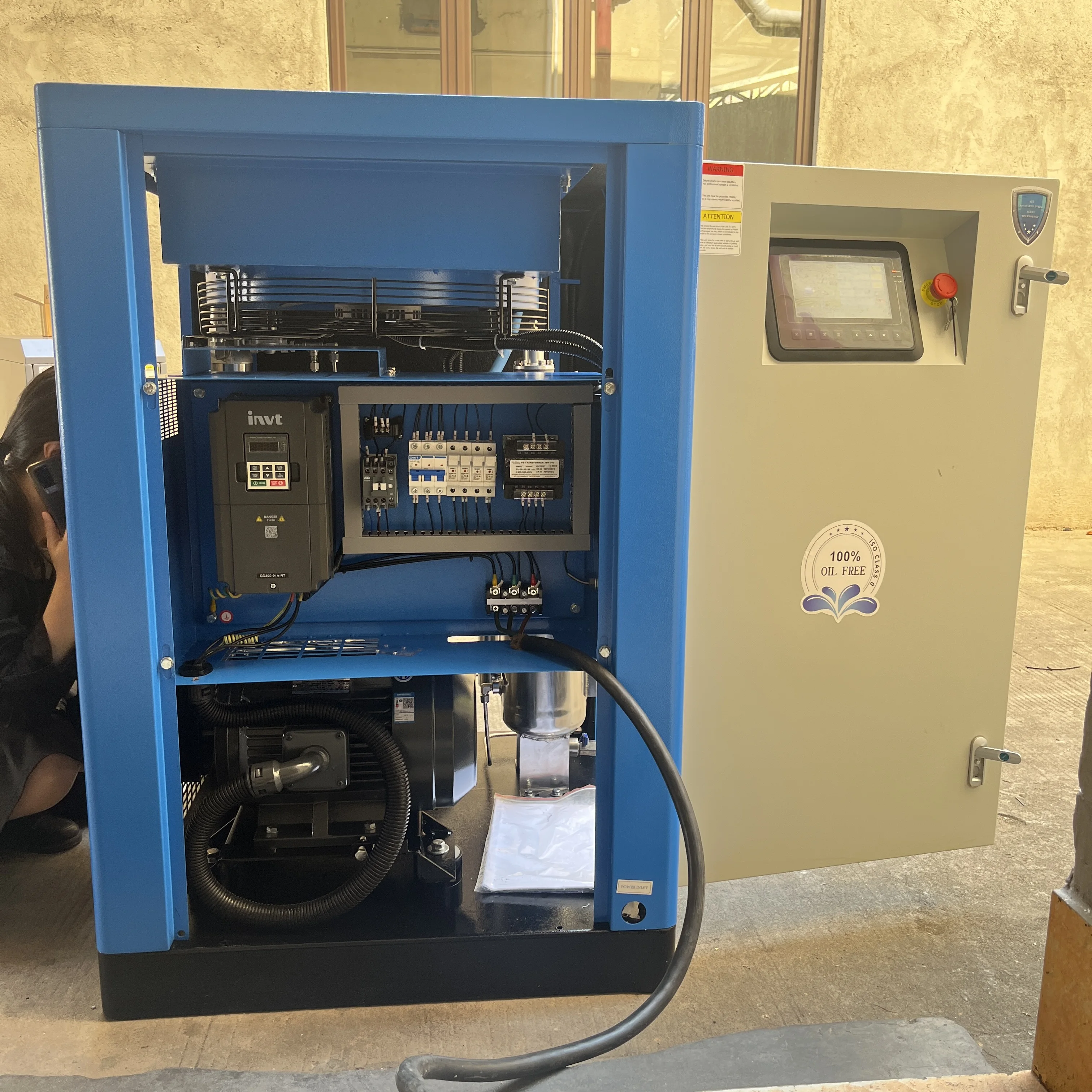 Airstone Oil Free Water Lubricated Screw Air Compressor 8bar 7.5kw 10HP ...