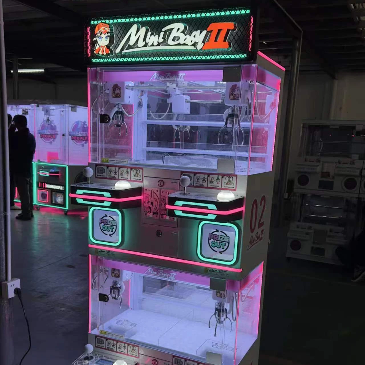 Mini Toy Claw Machine 4 Set Claw Crane Arcade Game Machine Coin Operated Bill Acceptor Doll Teddy Bear for Prize