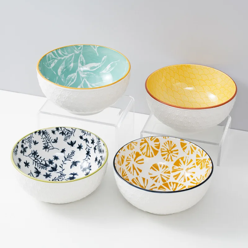 4.5-Inch Glazed Ceramic Bowl Tableware Set for Kitchen Dining Room Party for Dipping Butter Sauce Plate Gift