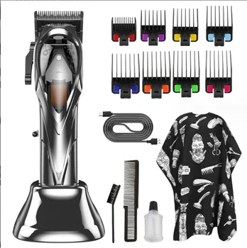 USB Professional HairTrimmers Stainless Steel High Speed Brushless Hair Clipper Transparent Design Cordless Hair Clipper