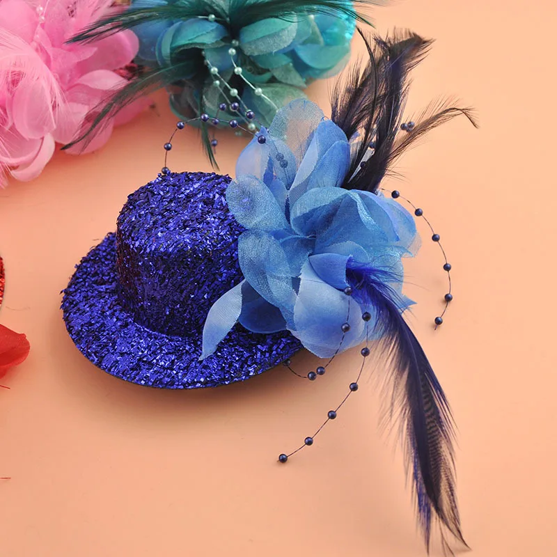 2023 новый модный головной убор для девочек шерстяная шляпа Коктейльная Цветочная мини-декоративная заколка волос Детская