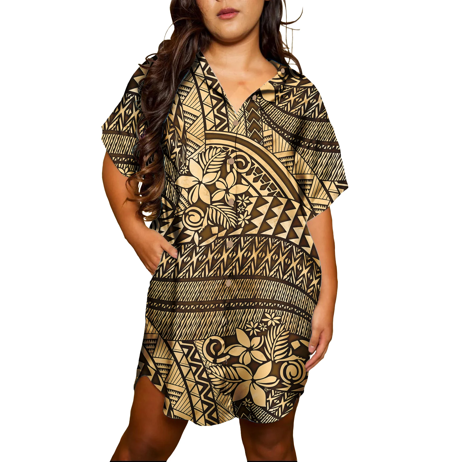 Wholesale New Polynesia amoa Puletasi Printed Women's Dresses Causal Dresses Polynesian Island Clothing Whole Plus ize amoan Tribe Polynesian Fashion