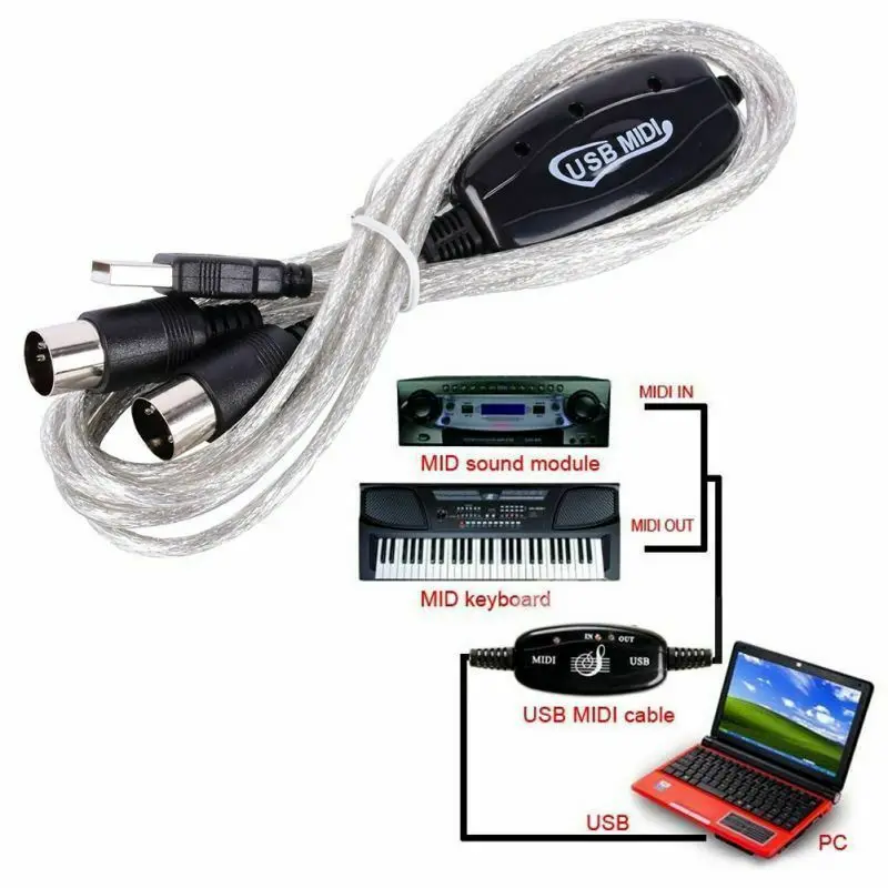 Cavo MIDI A USB OTraki 2m - Per Tastiere, Strumenti Musicali, PC, Plug & Play - Foto 8