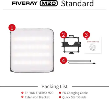 ZHIYUN FIVERAY M20 M20C RGB Video Light 20W Portable Camera Light Temperature 2500K-10000K detail image