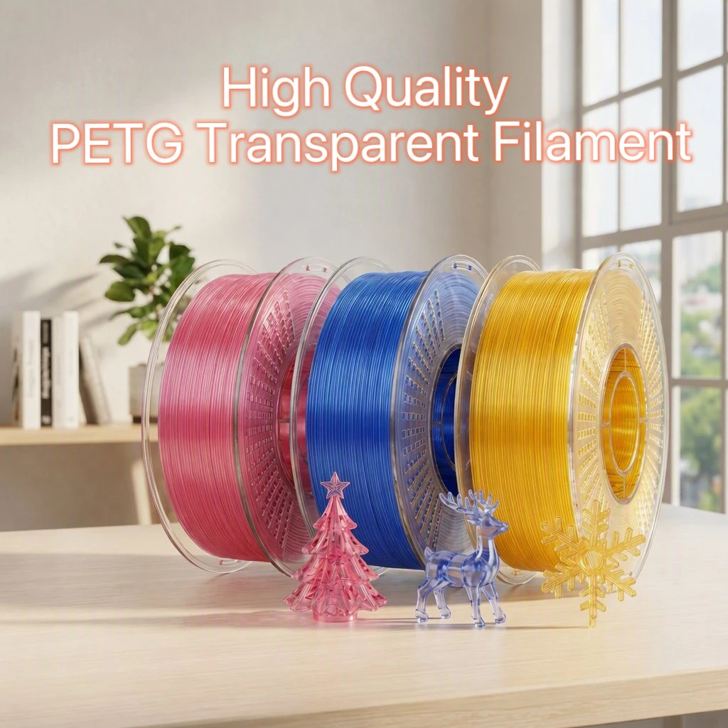 Newmars3DP PETG 3D Printer Filament Multiple Transparent Color 1.75mm Acid & Alkali Resistance Temp High Light Transmittance