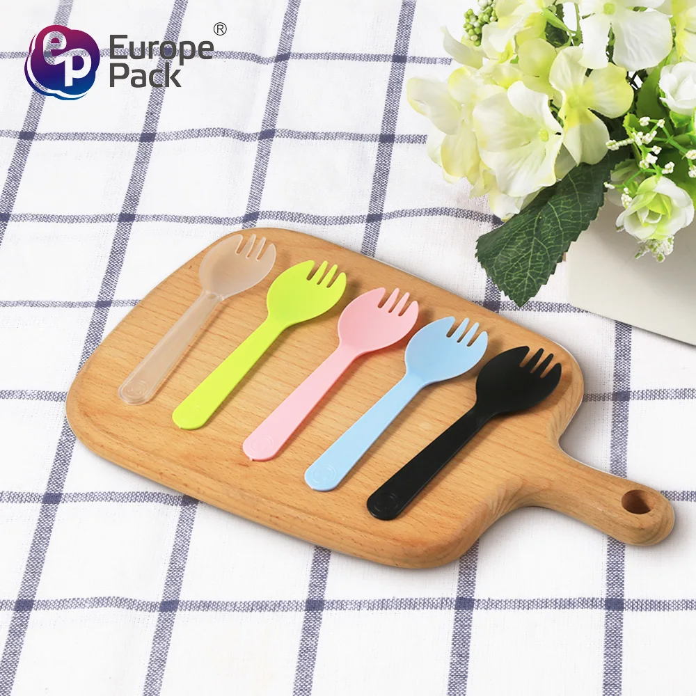 Plastic Salad Fruit Dessert Forks New Arrival Food Grade Disposable Clear Fork Spoon