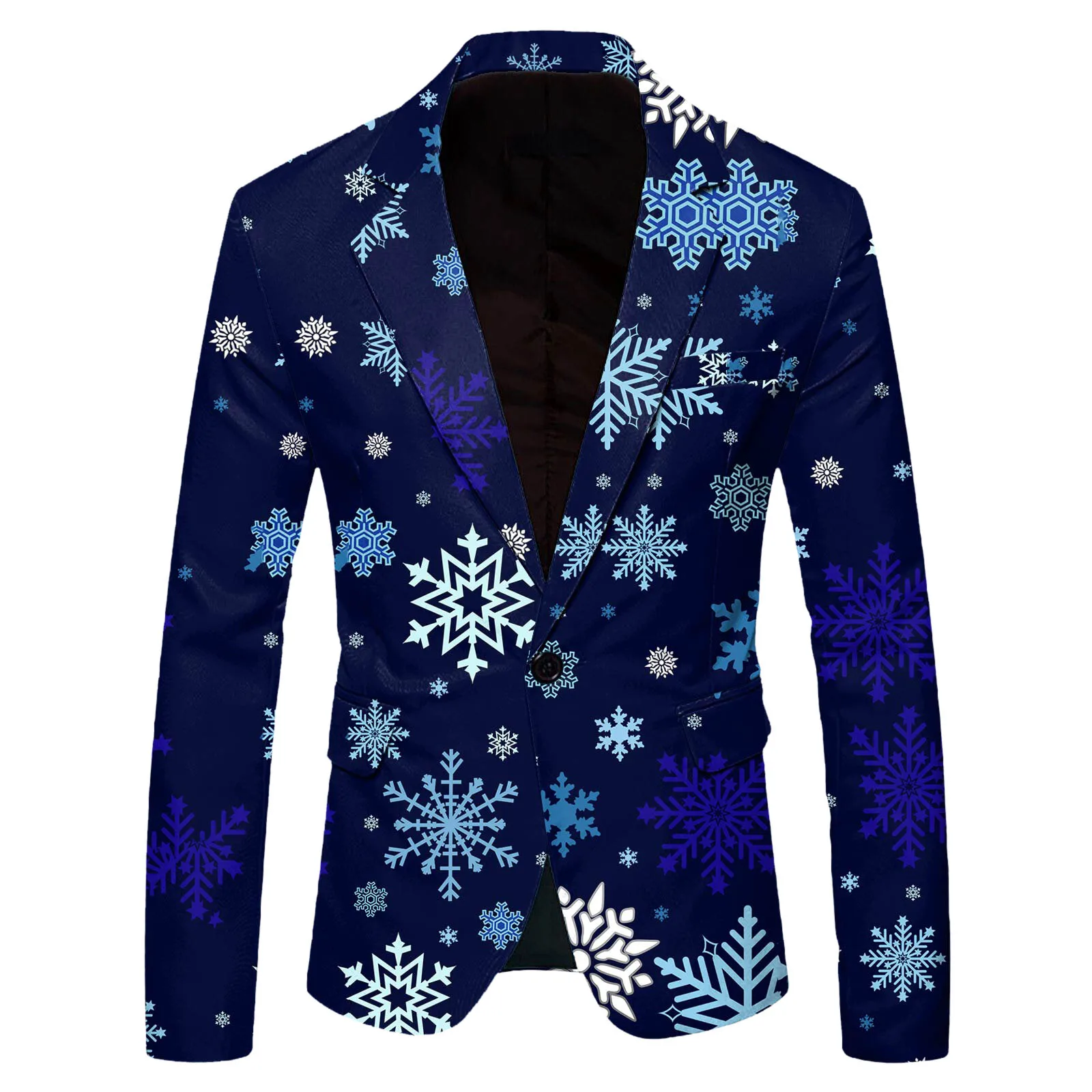 Hot Sell Veste Pour Homme Costume Mens Suit Jacket Snow Printed Single Breasted Casual Blazer Sports Coat_voghion.com