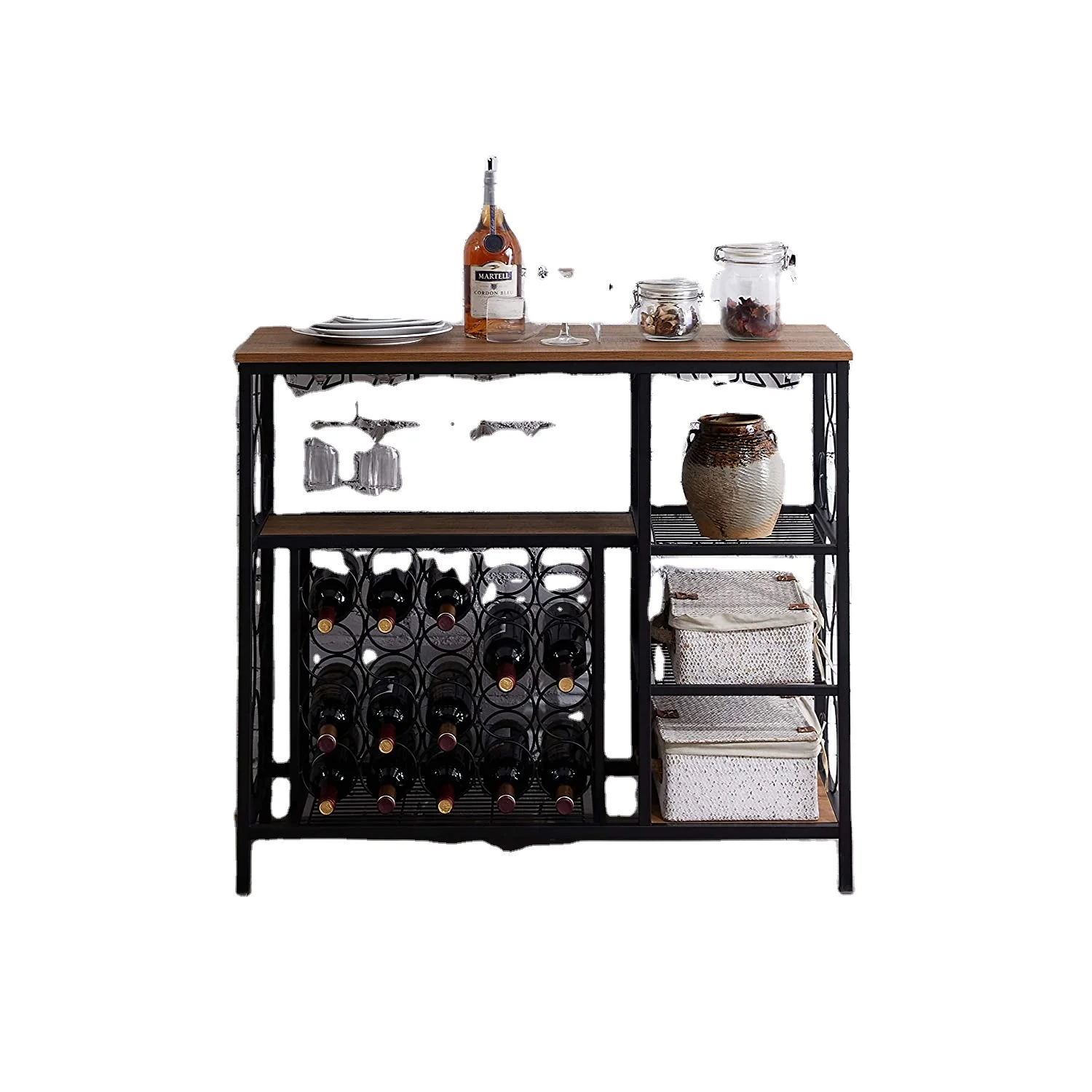 Combohome Industrial Wine Rack Table With Glass Holder And Wine Storage Console Table With Wine Rack Buy Bamboo Ladder Shelf