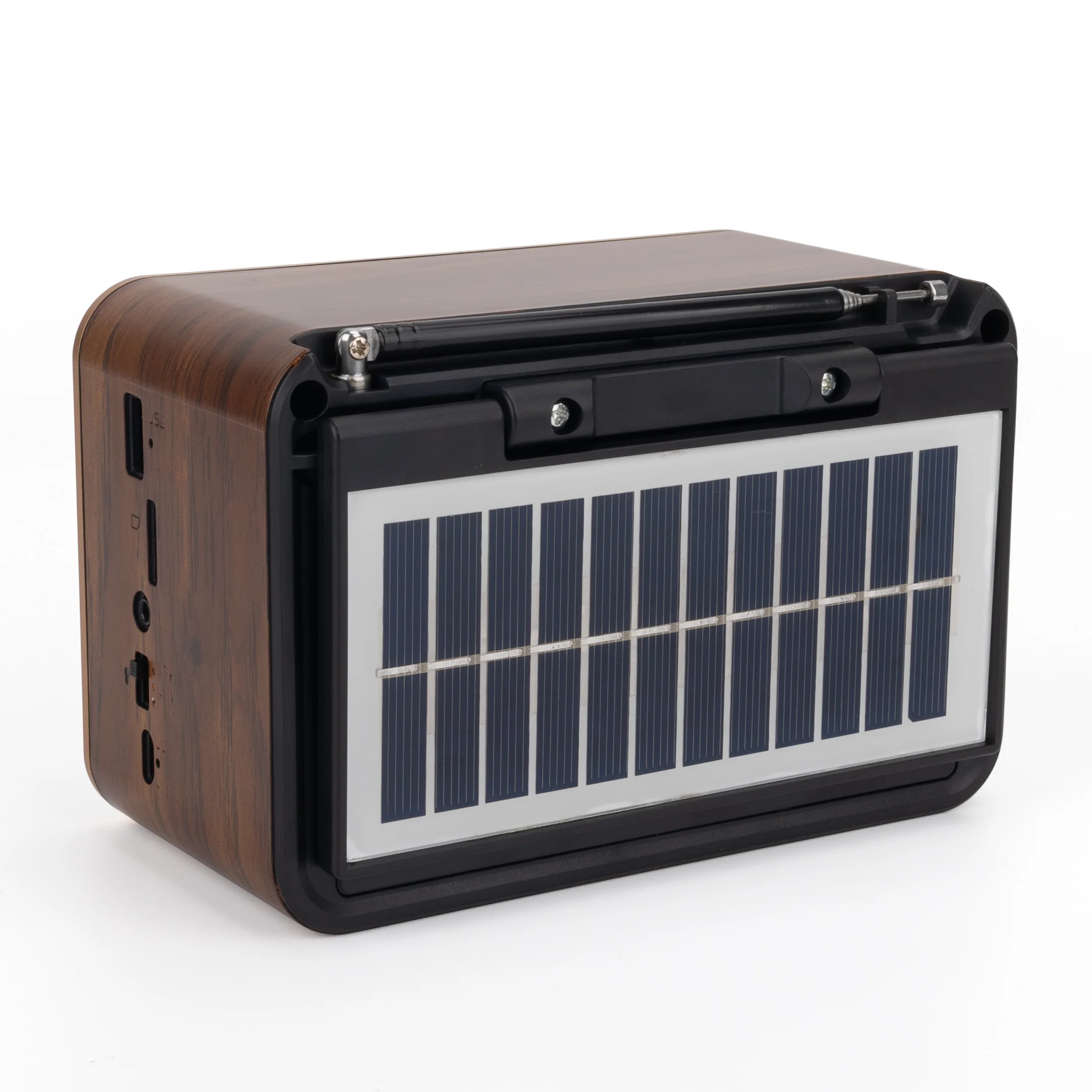 Luxury Classical Portable Solar AM FM Radio with USB for Bluetooth & Flashlight Hot New Type Plastic Material
