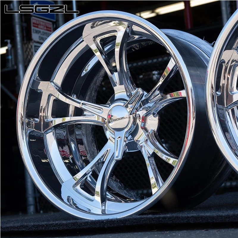 Forged 2-Piece 5x114.3 5x130 Custom For Mercedes C8 Ferrari Alloy Chrome Concave Deep Lip Rims
