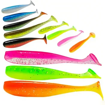 CHEERY T-tail Floating Waterway Soft Plastic Lures Wooden Fish Freshwater Fish Type Soft BAITS Sea Bass Lure Fishing Bait – Soft Lure – view 3