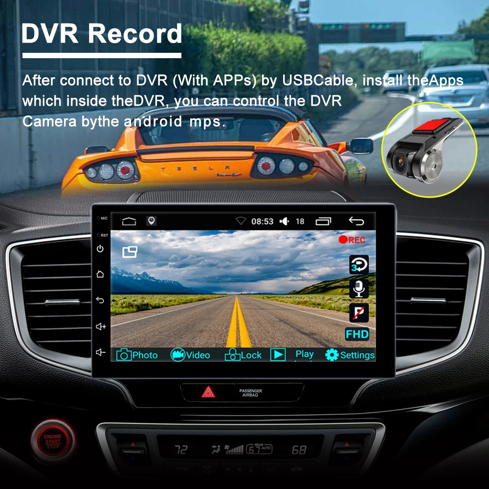 8163 Android Car Player 2+32g Carplay Gps Navigation Video Hd Screen