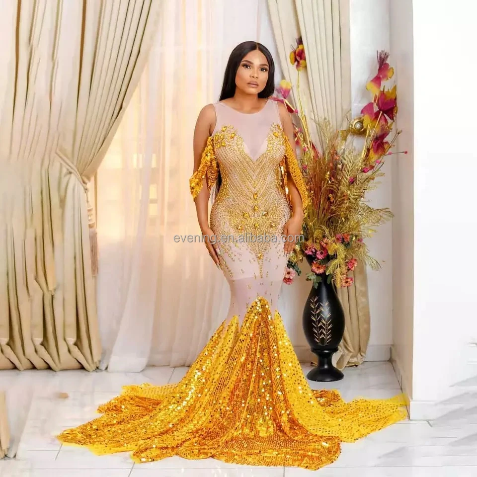 Glitter Sequins Cover-up See-Through Party Dress