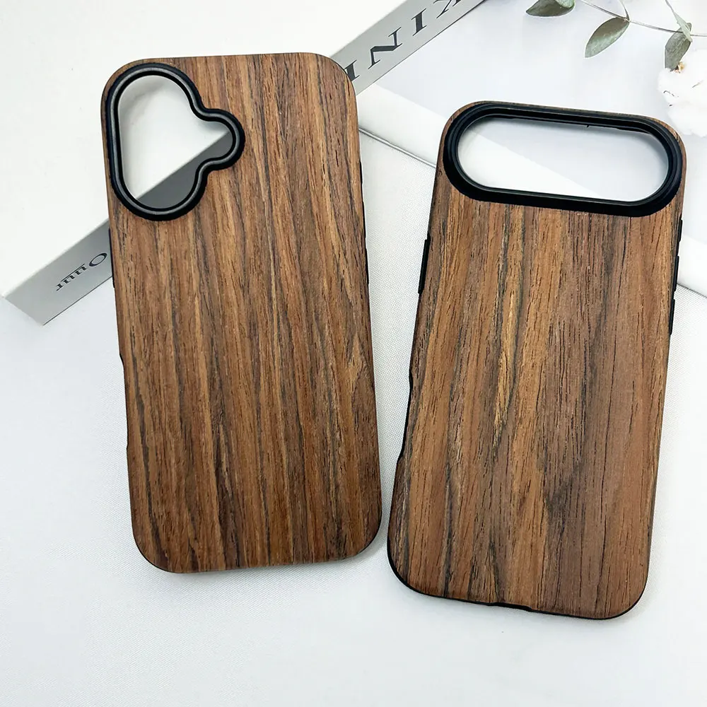 product laudtec wood grain mobile phone case for iphone 17 air 17pro max real nature wooden luxury thin lightweight customized sjk1072-7