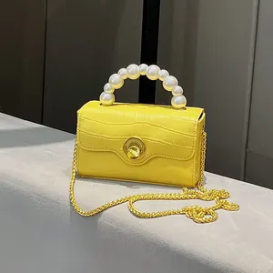 PU Croc Leather Fashion Chain Crossbody Shoulder Bag Ladies Mini Small Handbag Purse for Women