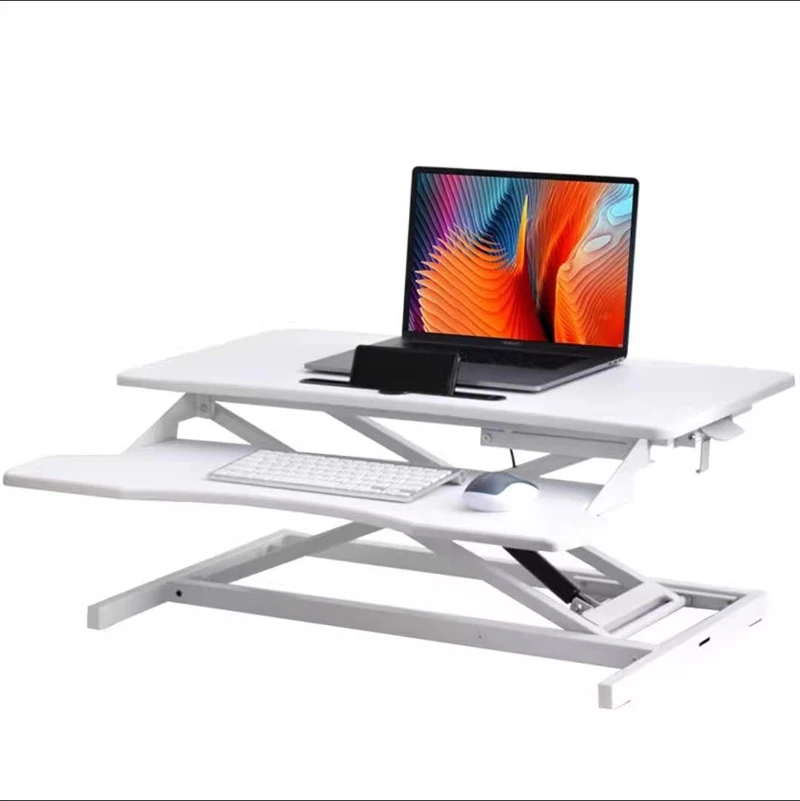 Folding platform study desk office computer desk home use white height ...