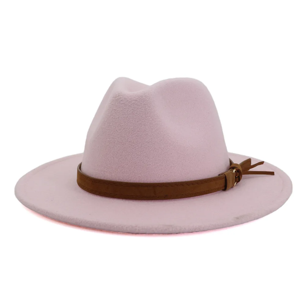 Wholesale New Arrive Custom Trilby Retro Large Brim Felt Fedora Hats