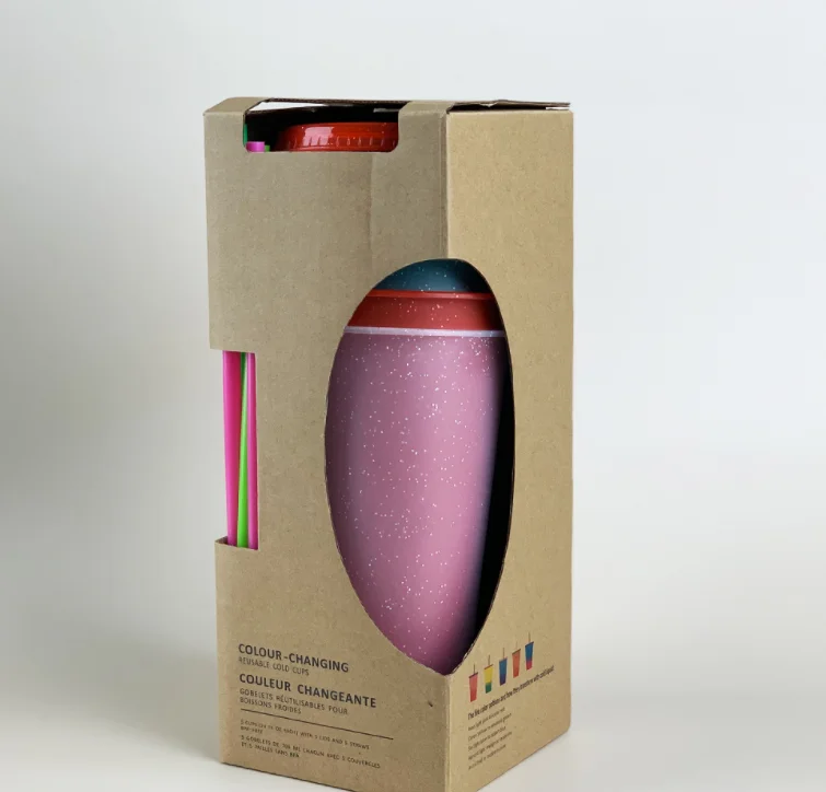 Лидер продаж 2023, повторно используемая пластиковая кружка, подарок на Рождество, кружка для кофе, чая, сока, блестящие кружки с крышкой из соломы