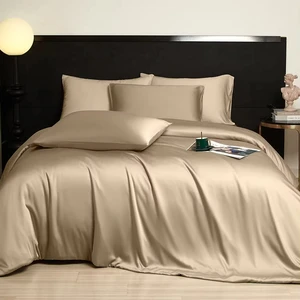 Luxury Cooling Bed Sheets 100% Organic Bamboo Woven Fabric Home Bedding Set