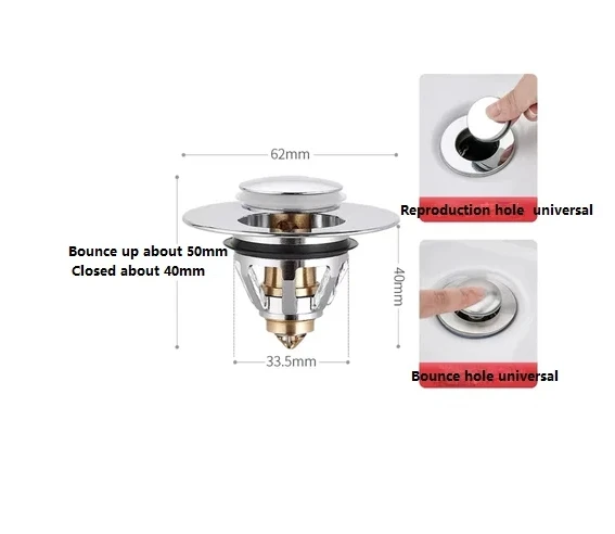 Bouncing Core Washbasin Lavabo Water Leakage Plug Insect-proof Odor ...