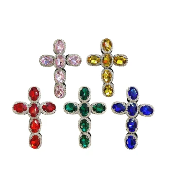 New hand beaded colored cross inlaid diamond shoes and hats clothing accessories