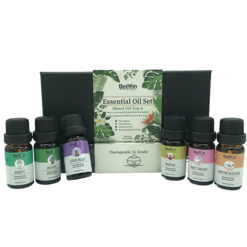 Essential Oils Set. Aromatherapy Essential Oil For Diffuser. Gift Set.  (6x10ml)