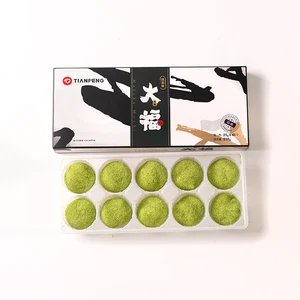 Matcha Flavored Daifuku with Cream Filling  Japanese Popular Desserts Dafu Mochi Snack