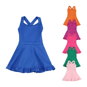 Factory Wholesale Baby Tennis Skirts With Shorts Athletic Skirt Workout Toddler Yoga Dress Girls Sports Baby Yoga Dress