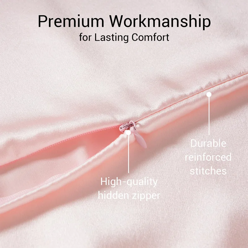 19/22 Momme Zipper Double-sided 6A Mulberry Silk Pillow Case Set manufacture