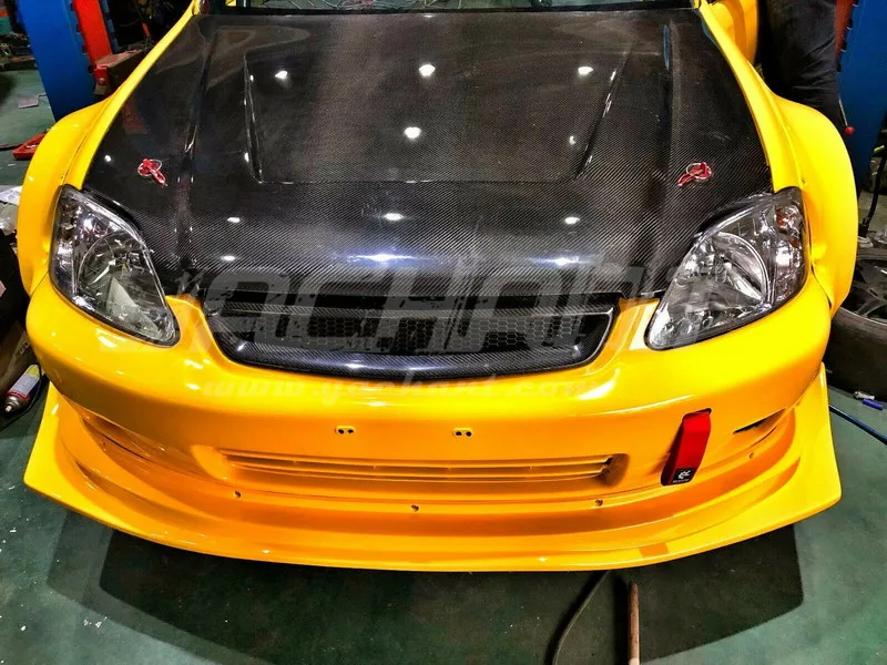 Передняя решетка из углеродного волокна для 1996-1998 Ci * vic EK 3DR хэтчбека Тип R Передняя решетка